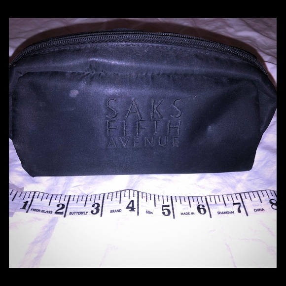 Small Black Saks Fifth cosmetic bag - Picture 1 of 6
